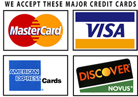 Comdaco Rubber Molding Material Services in Kansas City Missouri accepts MasterCard, Visa, American Express and Discover credit cards